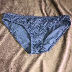 Blue crochet bikini bottoms never worn